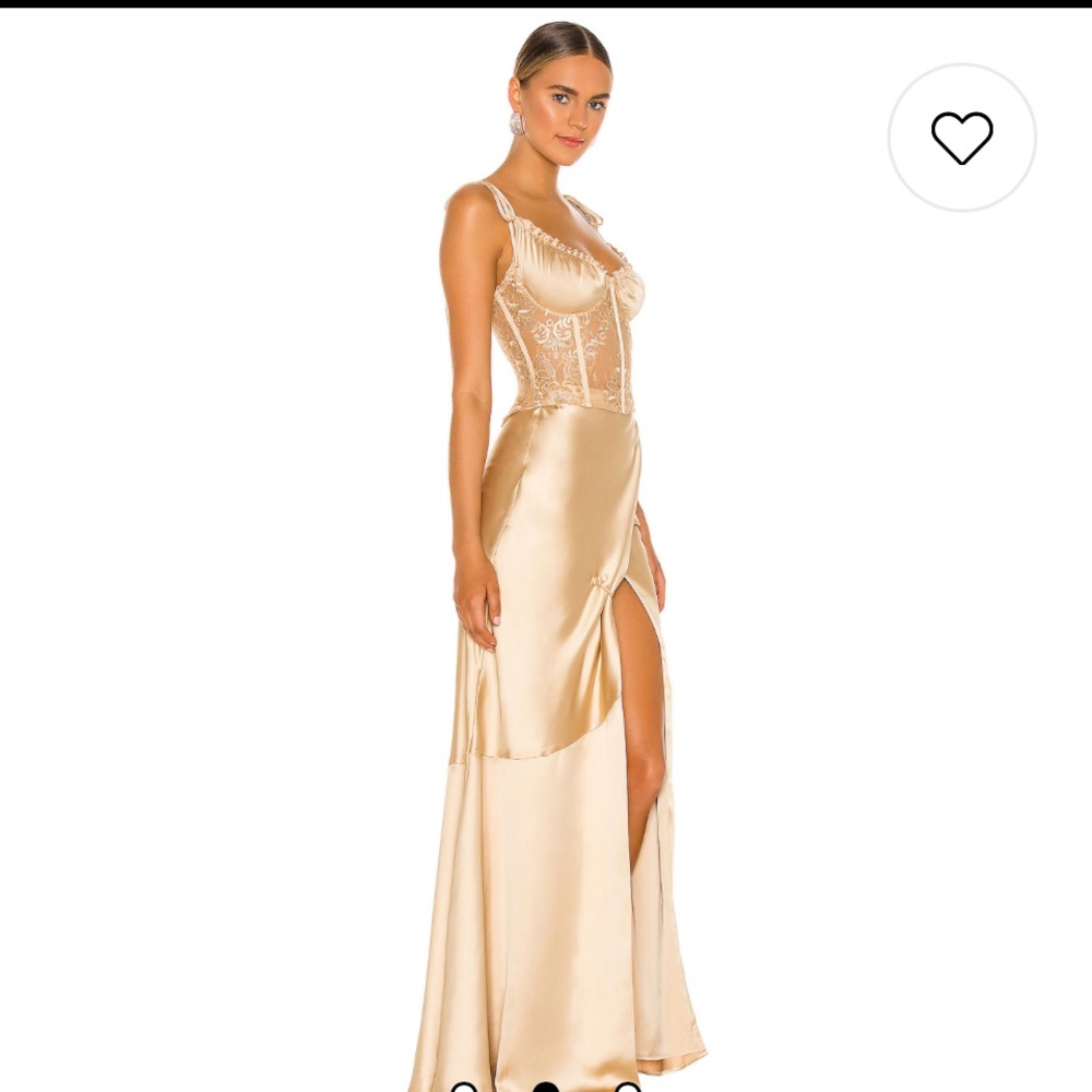 Revolve Prom Dress - new with tags on. Warm sand/gold, 2 piece , sz2